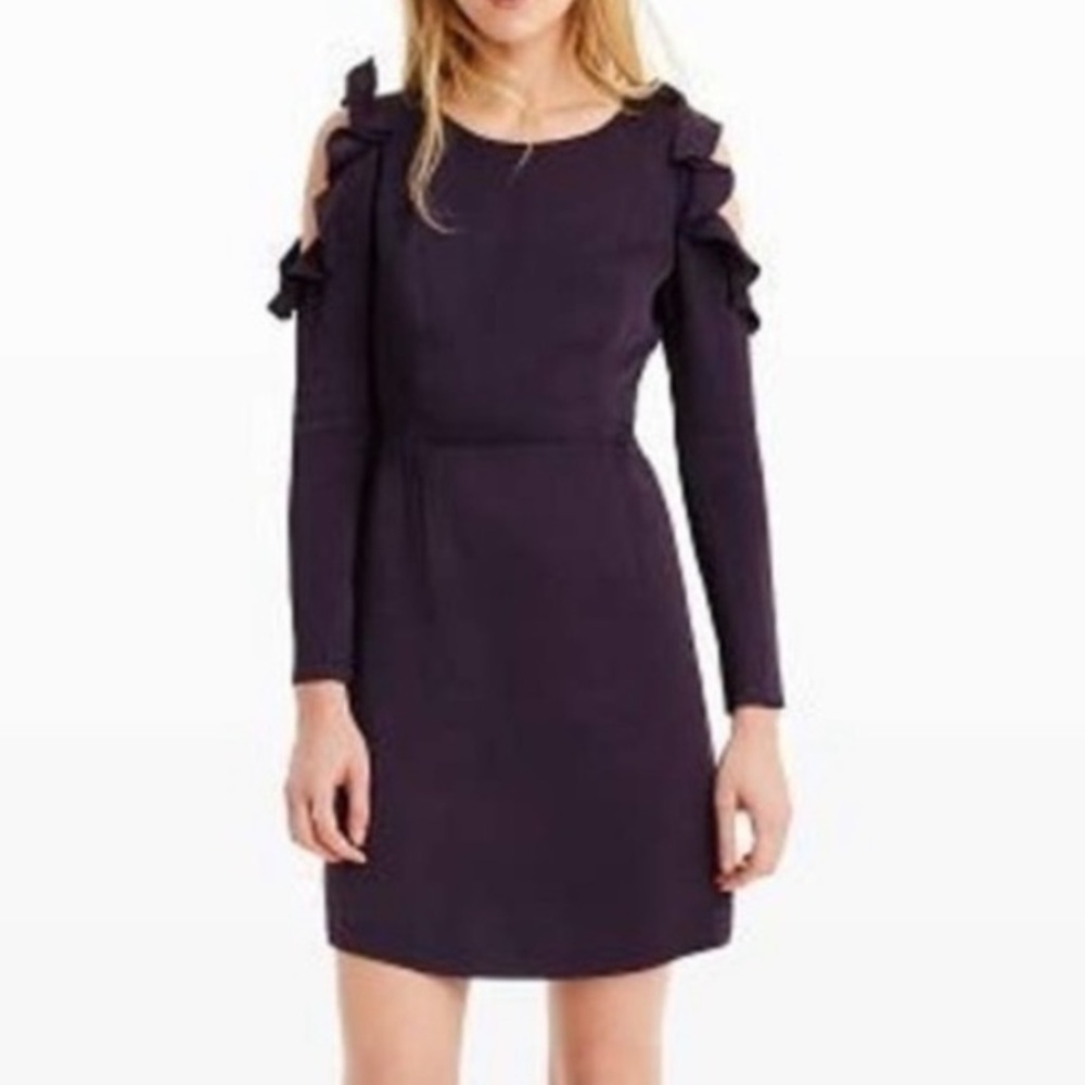 Club Monaco Theodora Plum Open Shoulder Dress